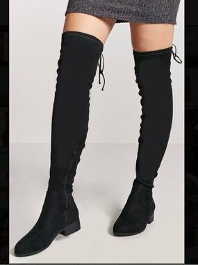Over-the-Knee Black Suede Boots
